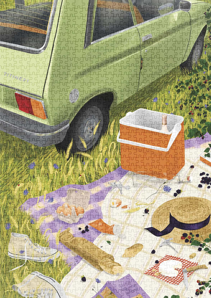 puzzle 1000 pièces made in france pique-nique voiture-7